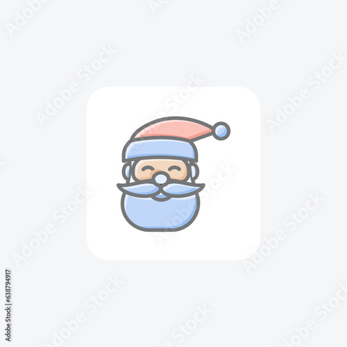 Jolly Christmas Santa Awesome Lineal Icon