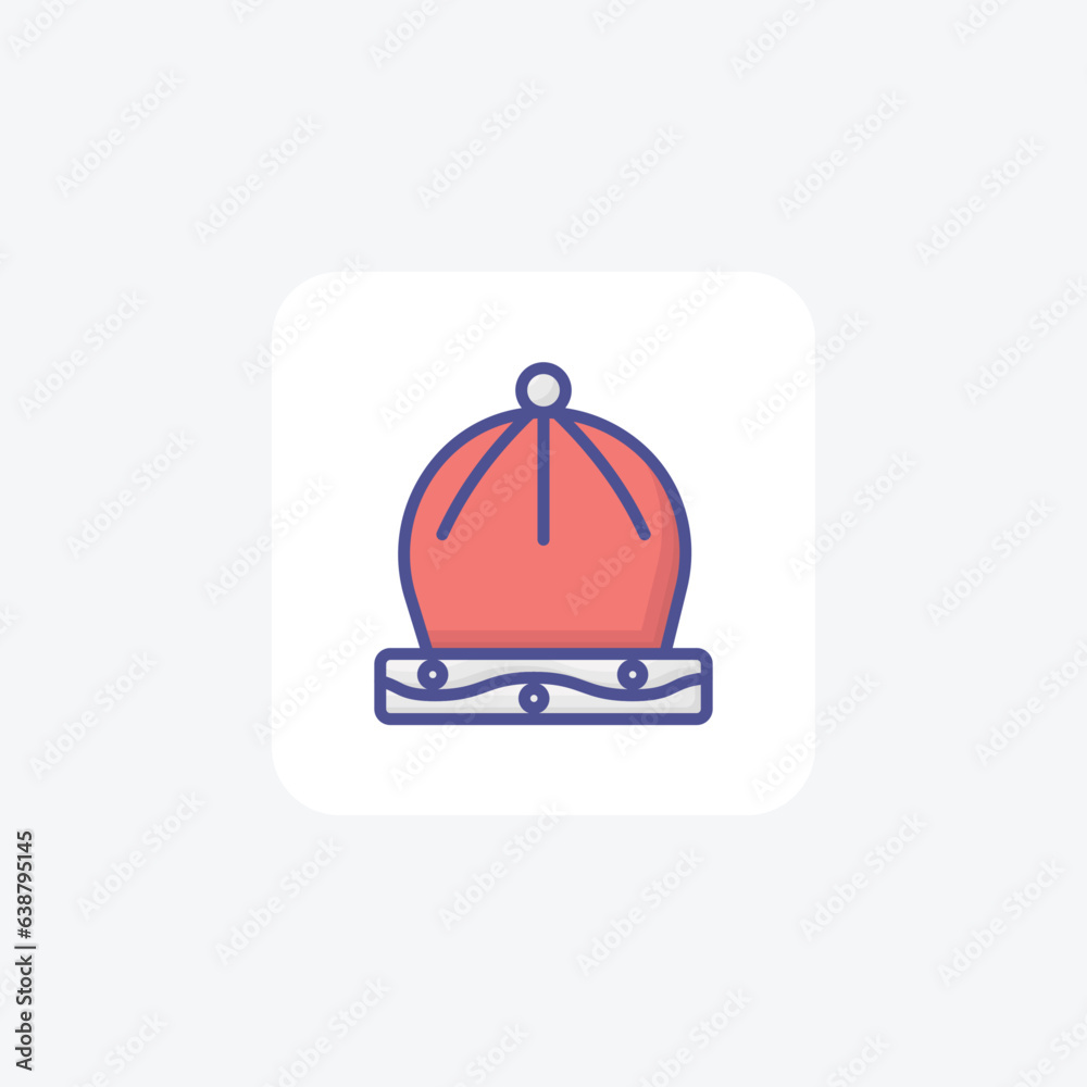 Fototapeta premium Stylish Cap Filled Outline Icon