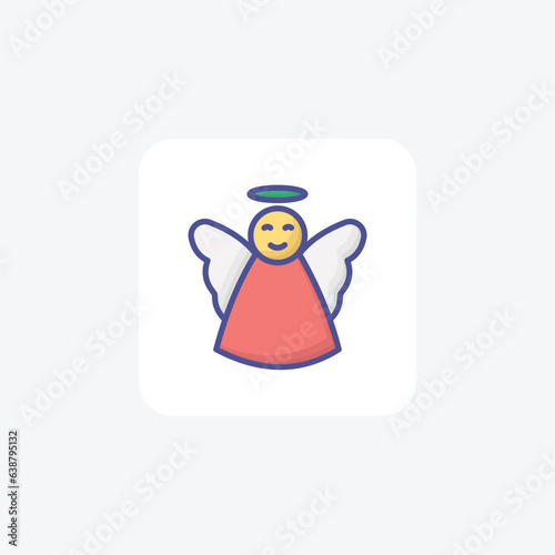 Enchanting Christmas Fairy Filled Outline Icon