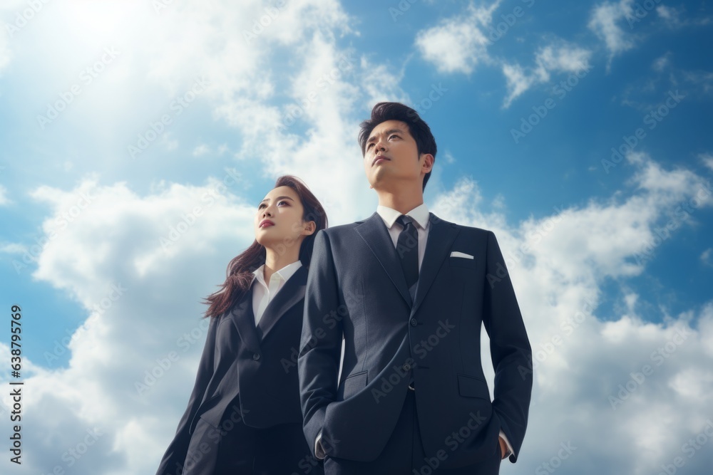 将来を見つめる若い会社員
将来を見つめる若い会社員