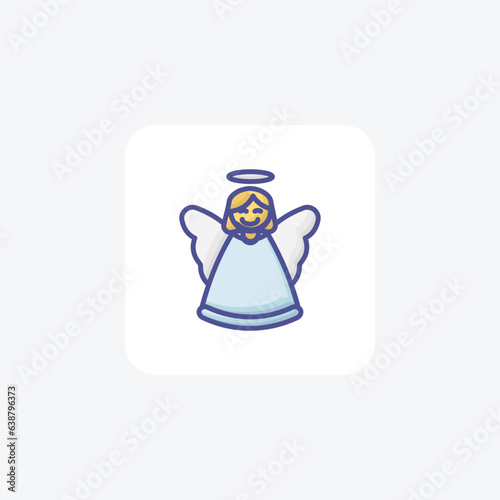 Enchanting Christmas Fairy Filled Outline Icon