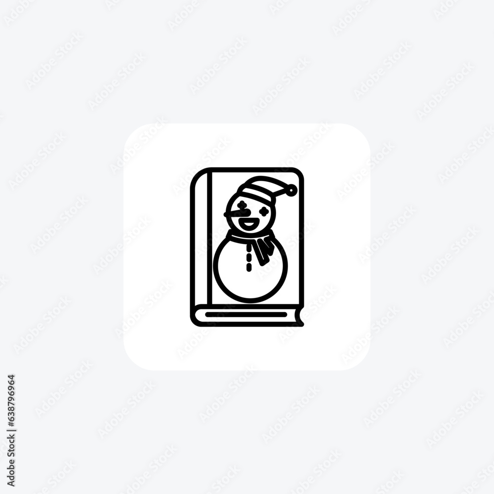 Christmas Festive Chronicles Book Line Icon Christmas Festive Chronicles Book Line Icon