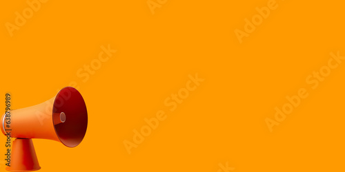 A megaphone on an orange background