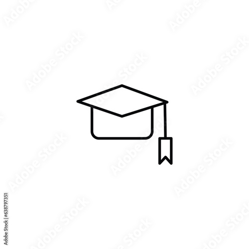 Graduation Cap icon in trendy outline style design. Vector graphic illustration. Graduation cap icon for website design, logo, app, and ui. Editable vector stroke. EPS 10.