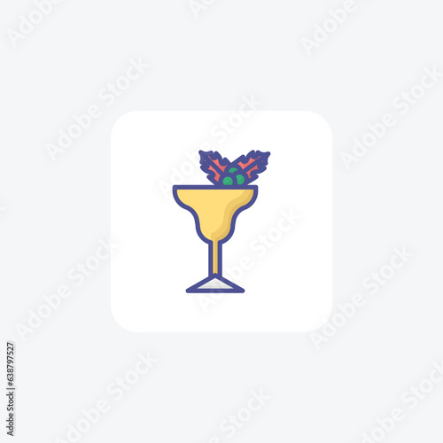 Christmas Cocktail Merry Mixology Filled Outline Icon