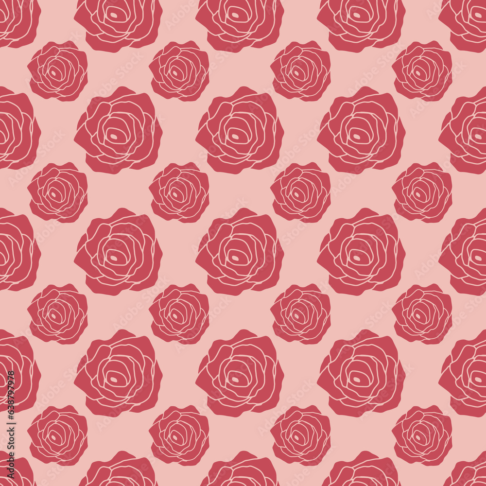 Seamless pattern with roses.