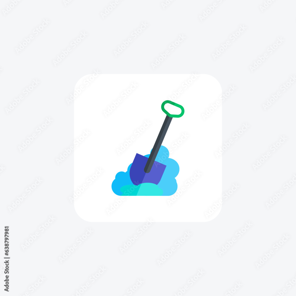 Christmas Construction Shovel Flat Icon Christmas Construction Shovel Flat Icon