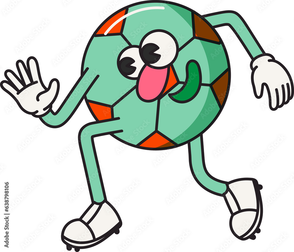Obraz premium Groovy football character sport illustration