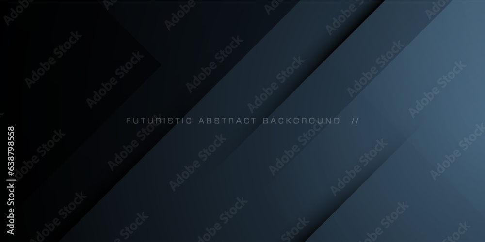 Abstract dark gray futuristic background template vector with realistic shadow. Black and gray gradient background with simple pattern design. Eps10 vector
