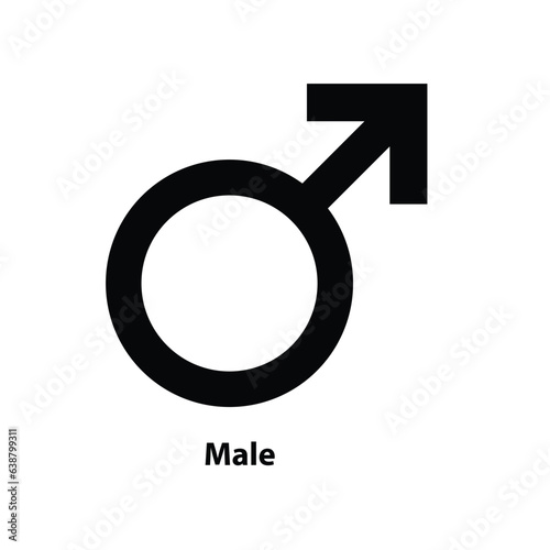 Male Symbol icon. Gender icon. vector sign isolated on a white background illustration for graphic and web design.