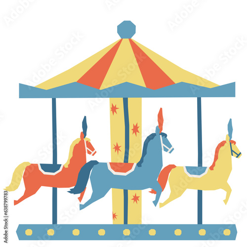 Carousel horse flat illustration