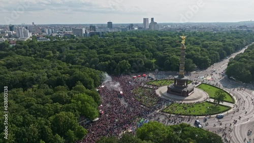 March In Support Of The Rights Of The Lgbt Community near Siegessäule ( Victory Column ) in Berlin . Hundreds of thousands of people marched through the streets of the German capital Berlin. photo