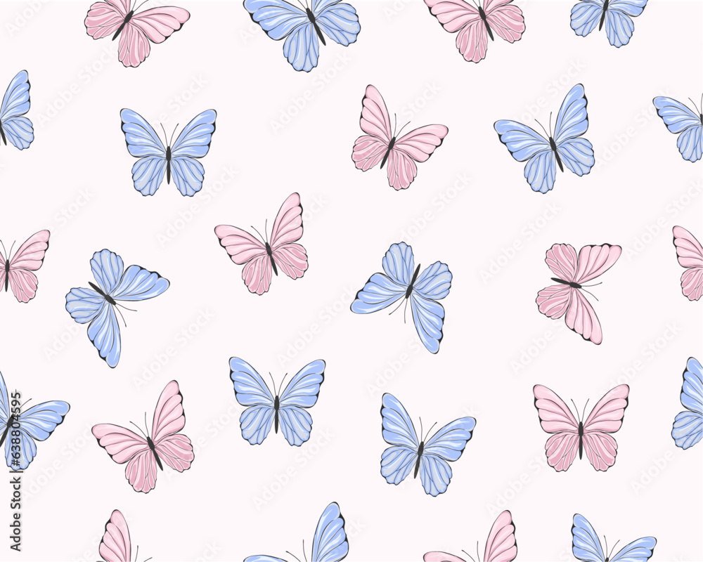 seamless pattern with butterflies