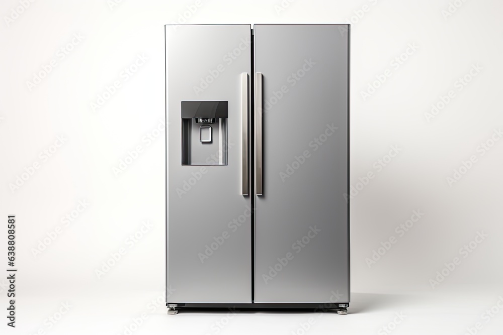 Modern refrigerator on white background Modern refrigerator on white background