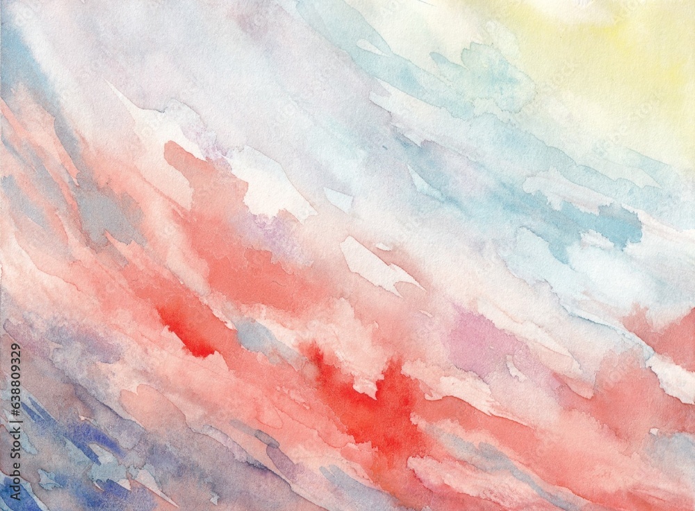 Naklejka premium 水彩で描いた夕暮れの空
