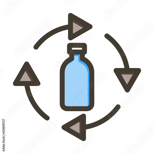 Bottle Recycling  Vector Thick Line Filled Colors Icon Design Vector Thick Line Filled Colors Icon Design