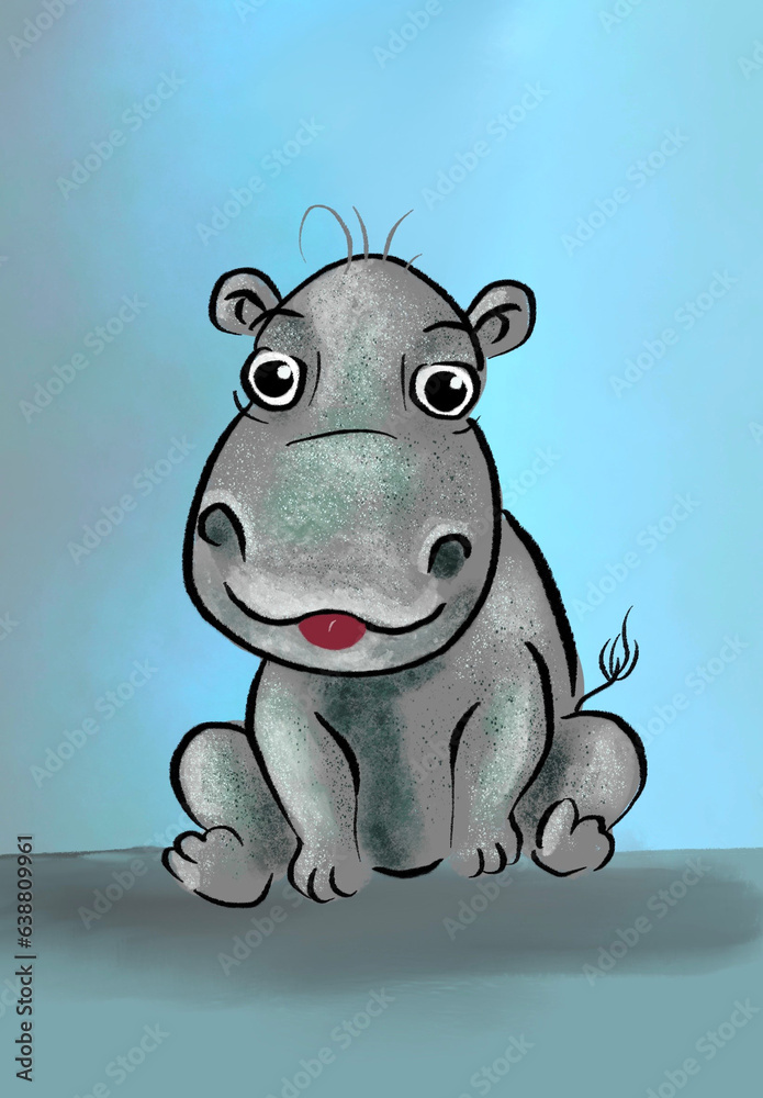 Naklejka premium Hippopotamus illustration