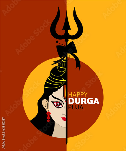 Happy Durga Puja Illustration Background Design photo