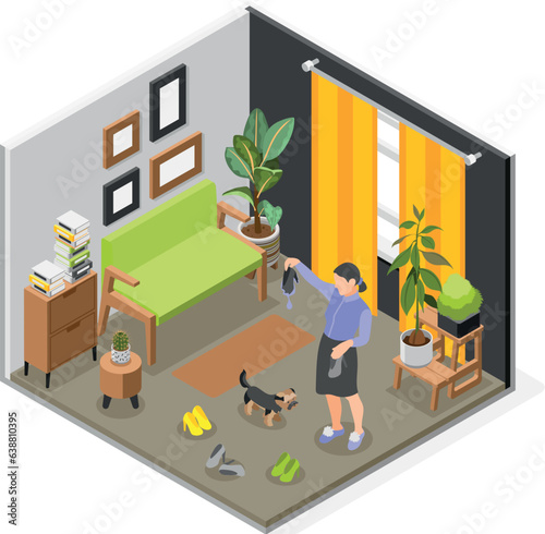 Unlucky Day Isometric Composition