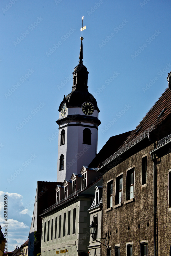 View at the Tower of St. Mary`s Church in Torgau
