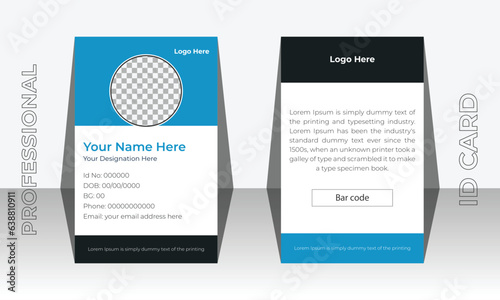 Modern minimalist corporate id card template. Creative id card design for your company employee or yourself.