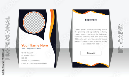 Modern minimalist corporate id card template ,Professional Identity Card Template Vector for Employee and Others.