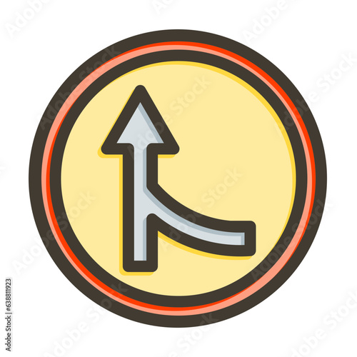 Merging  Vector Thick Line Filled Colors Icon Design Vector Thick Line Filled Colors Icon Design