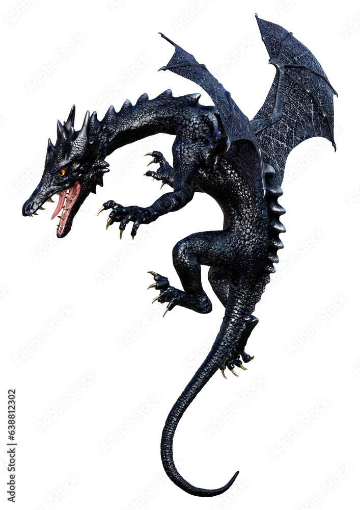 Fototapeta premium 3D Rendering Fairy Tale Dragon on White