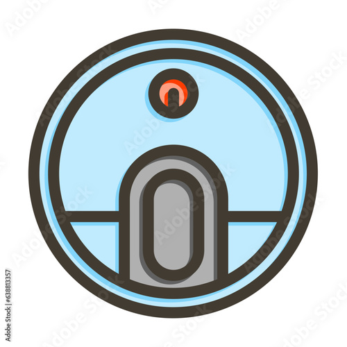 Robot Vaccum  Vector Thick Line Filled Colors Icon Design Vector Thick Line Filled Colors Icon Design