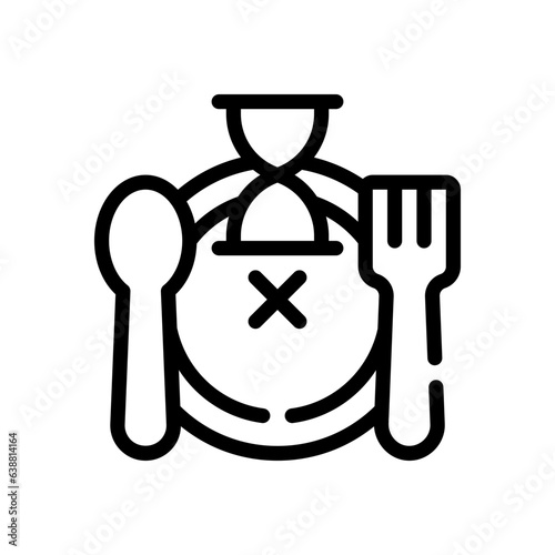intermittent fasting line icon