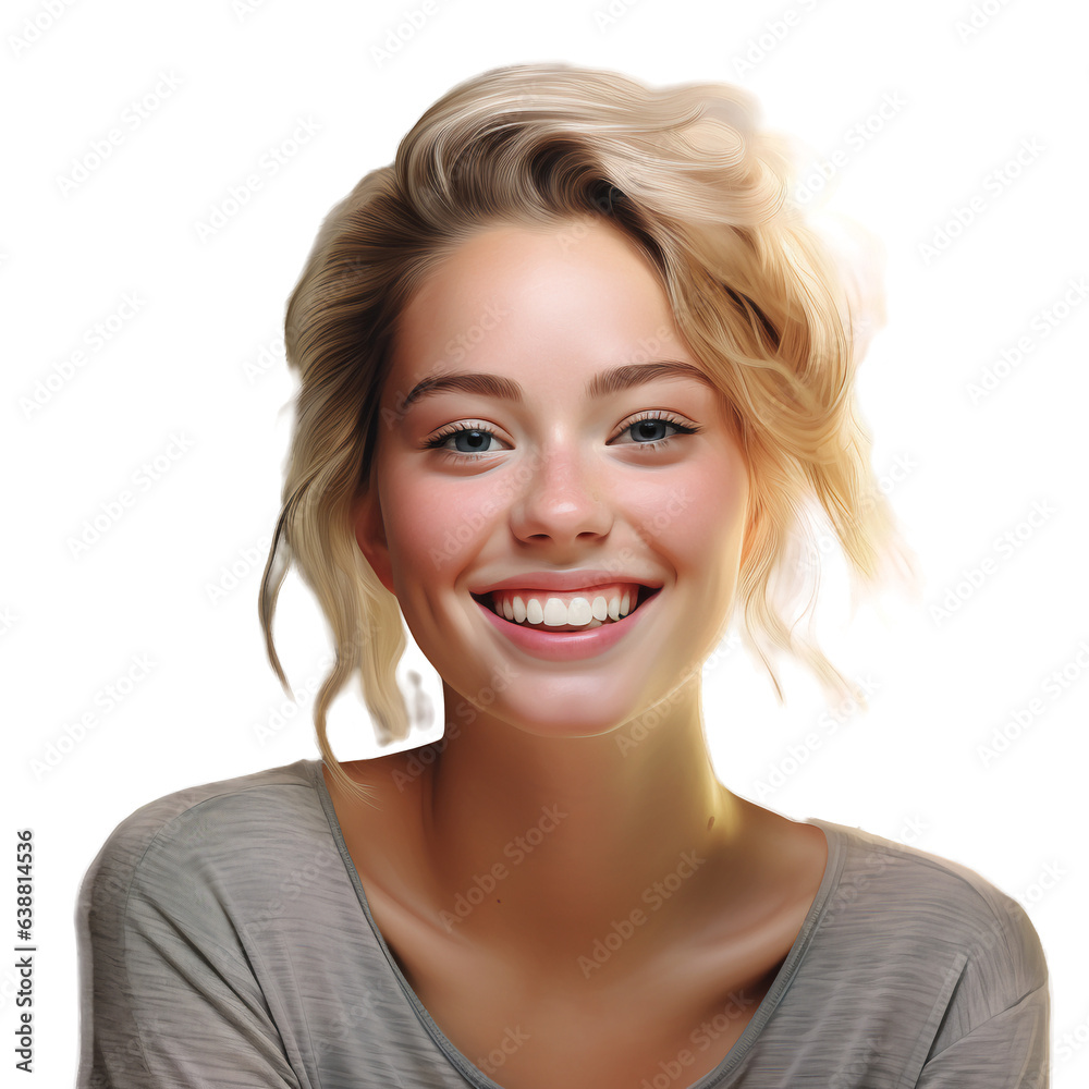 Smiling women, transparent background, transparent, positive, friendly, generative ai Smiling women, transparent background, transparent, positive, friendly, generative ai