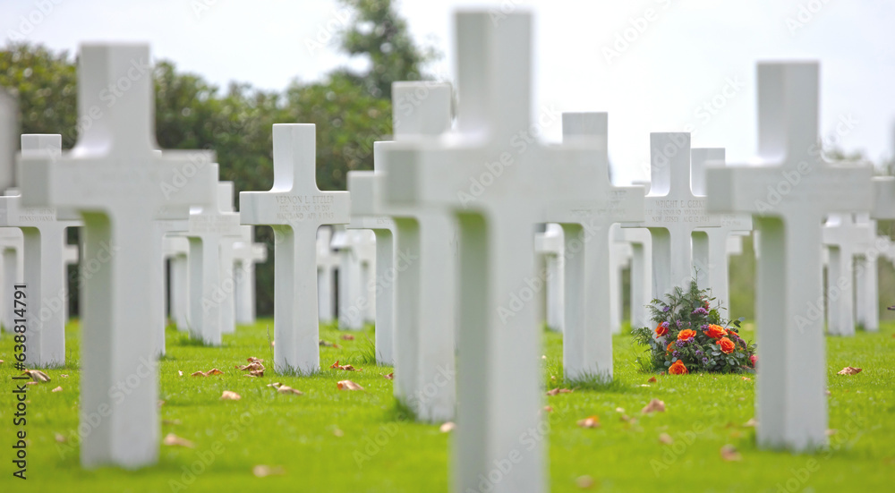 Margraten, the Netherlands - August 13, 2023: US military cemetery for World War Two