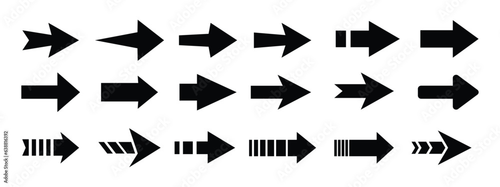 Set of arrows icon.. Arrow different set. Black arrow vector icons. Arrow icon. Arrows. Simple arrows. Vector illustration of arrow icons Set of arrows icon.. Arrow different set. Black arrow vector icons. Arrow icon. Arrows. Simple arrows. Vector illustration of arrow icons