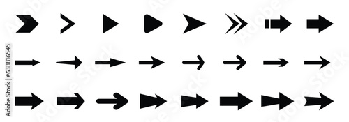 Set of arrows icon.. Arrow different set. Black arrow vector icons. Arrow icon. Arrows. Simple arrows. Vector illustration of arrow icons