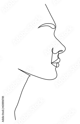 Portrait along the lines. Vector illustration in a minimalistic style.