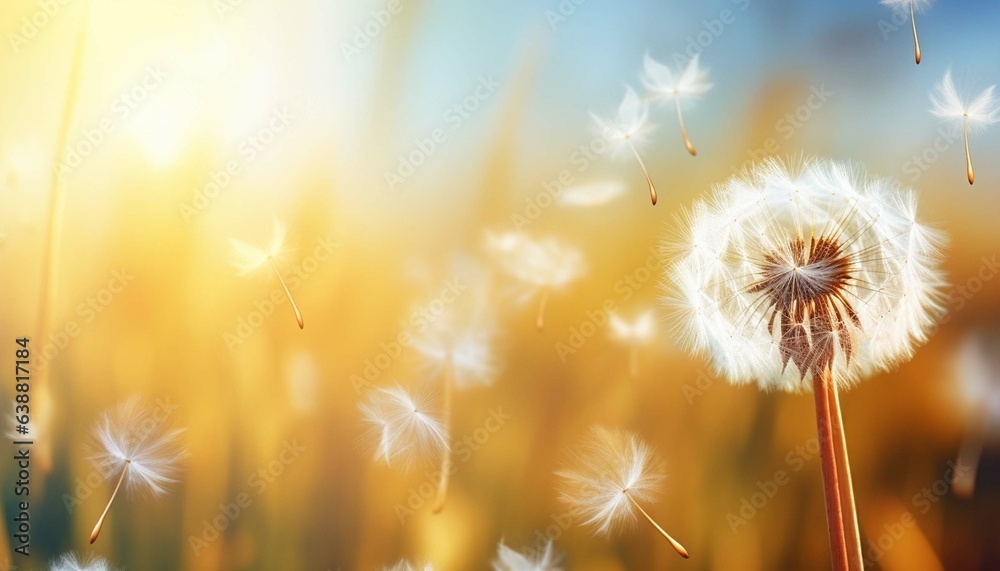Abstract blurred nature background, Smooth soft background, dandelion seeds Abstract blurred nature background, Smooth soft background, dandelion seeds