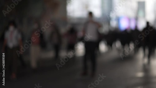 Wallpaper Mural Blurred anonymous citizens of jakarta walking in a tunnel Torontodigital.ca