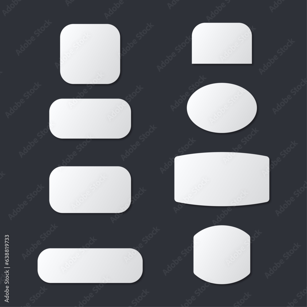Realistic vector labels set collection on black background