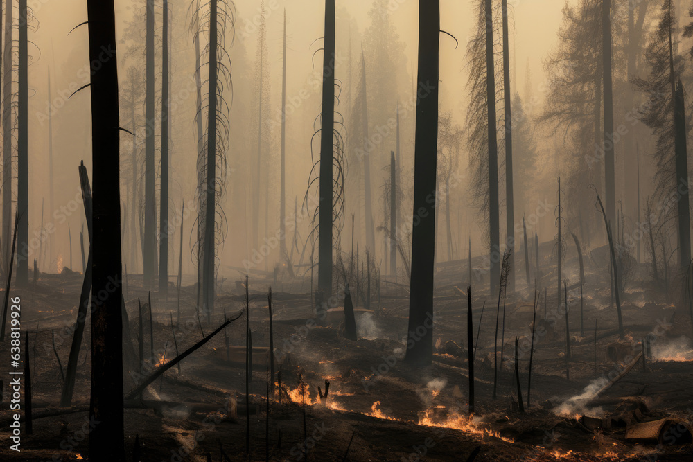 Obraz premium Forest after a devastating fire