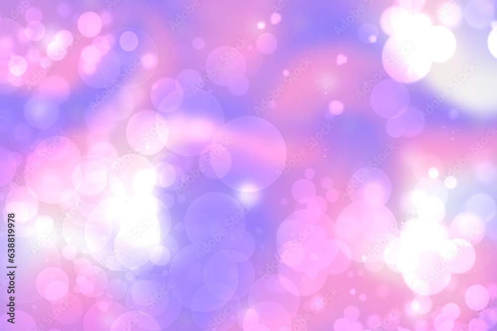 Abstract blurred fresh vivid spring summer light delicate pastel pink blue white yellow bokeh background texture with bright circular soft color lights. Beautiful backdrop illustration.