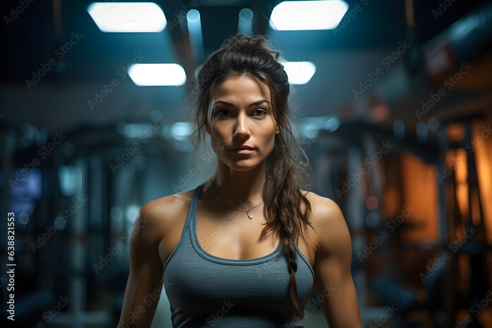 A girl working out in a gym