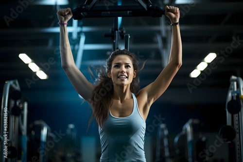 A girl working out in a gym (ID: 638821540)