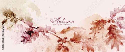 Watercolor abstract art background autumn collection