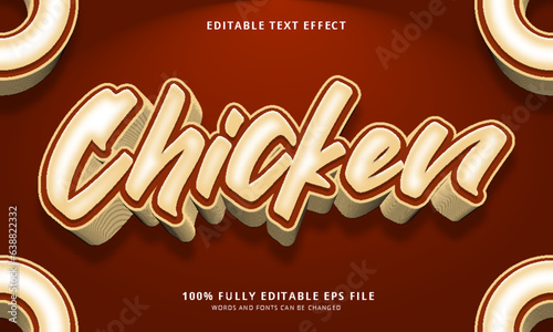 Chicken text style editable text effect