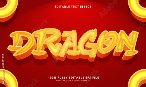Dragon text style editable text effect