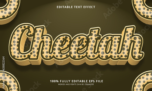 Cheetah text style editable text effect