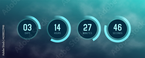 Countdown timer. Clock counter. Vector template for your design.