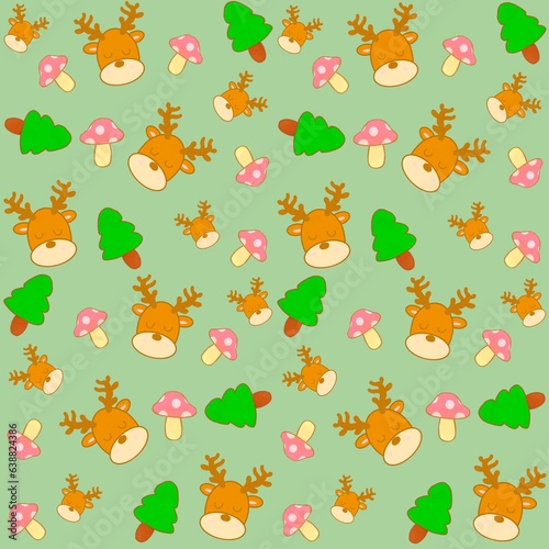 seamless pattern with reindeer 