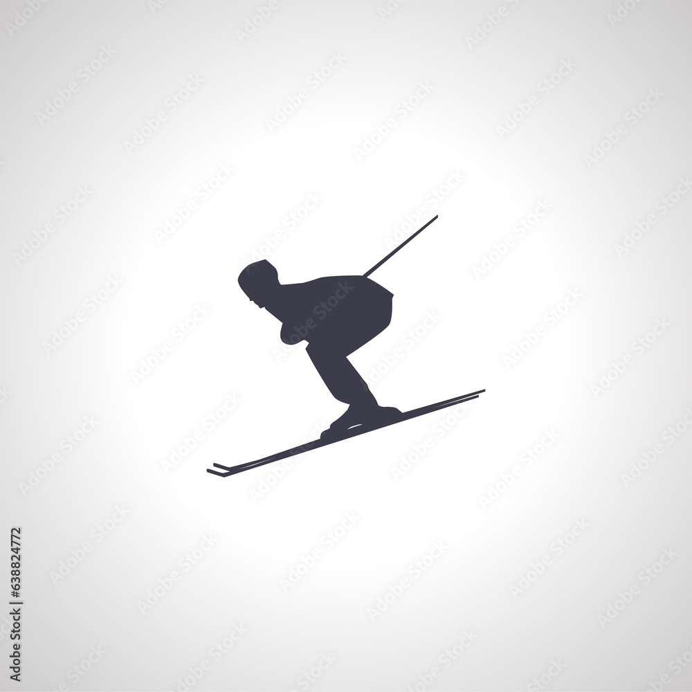 skiing Silhouette. skiing isolated icon