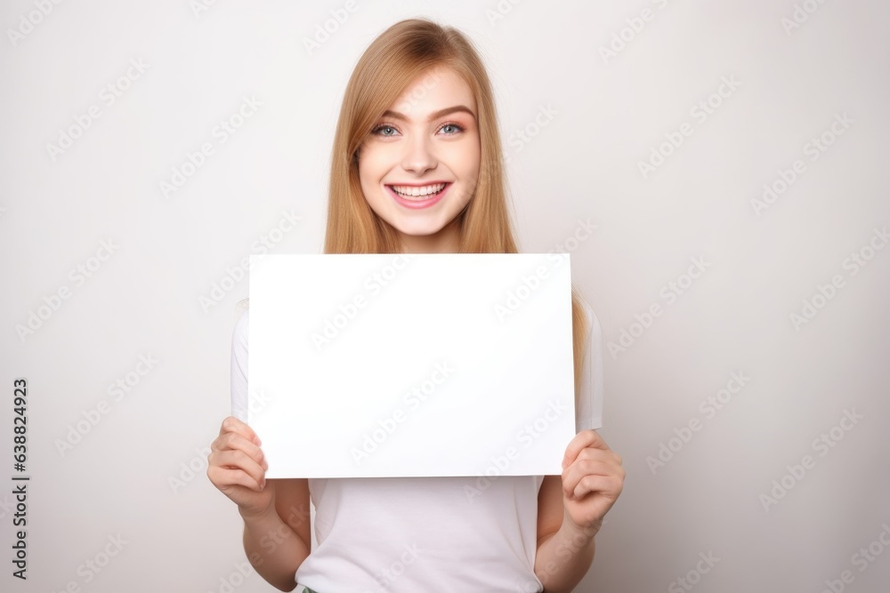 studio shot of a pretty young woman holding up a blank placard studio shot of a pretty young woman holding up a blank placard
